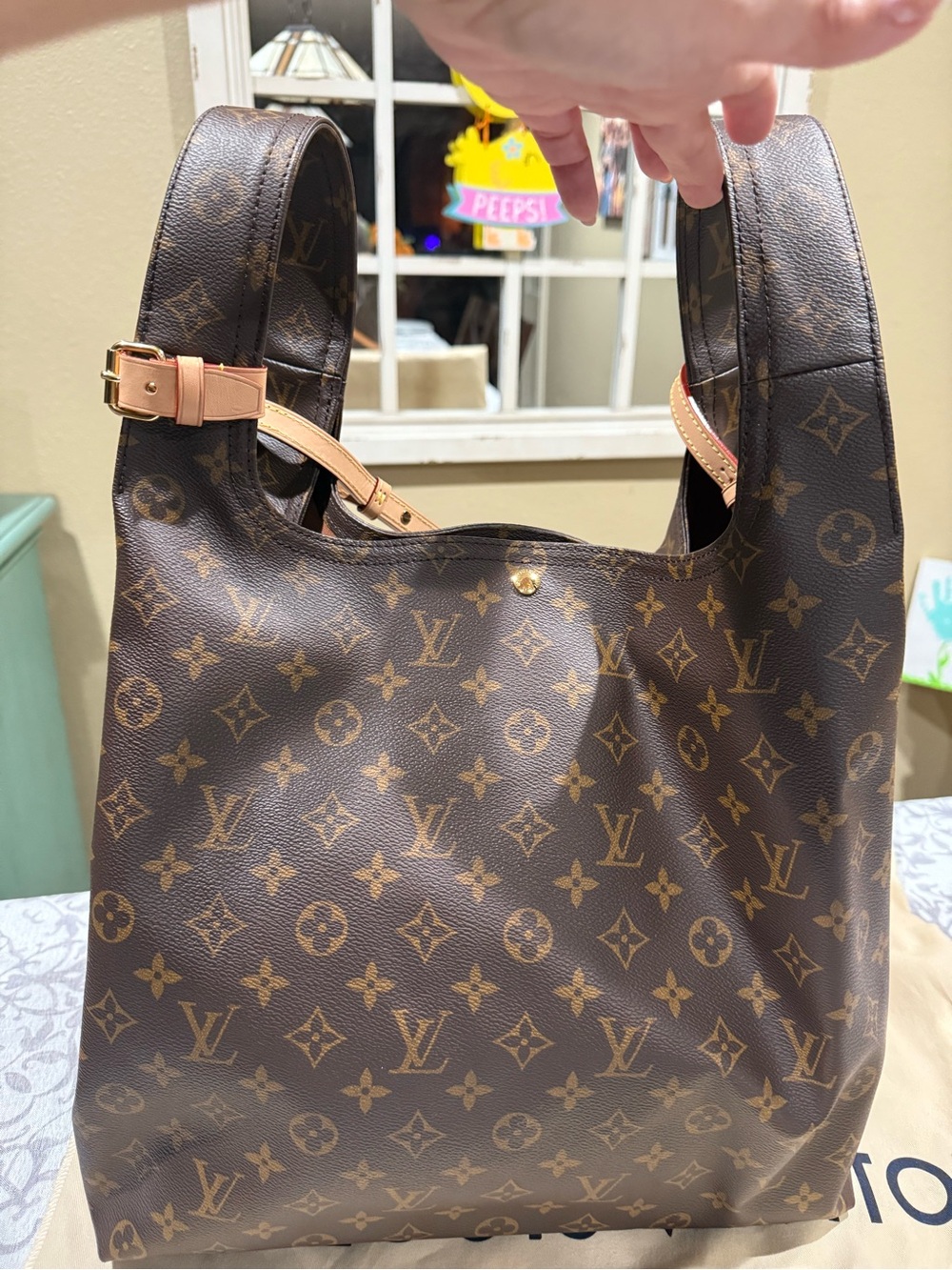 Louis Vuitton Monogram Canvas Hobo Shoulder Bag in Brown and Natural - Picture 3 of 16